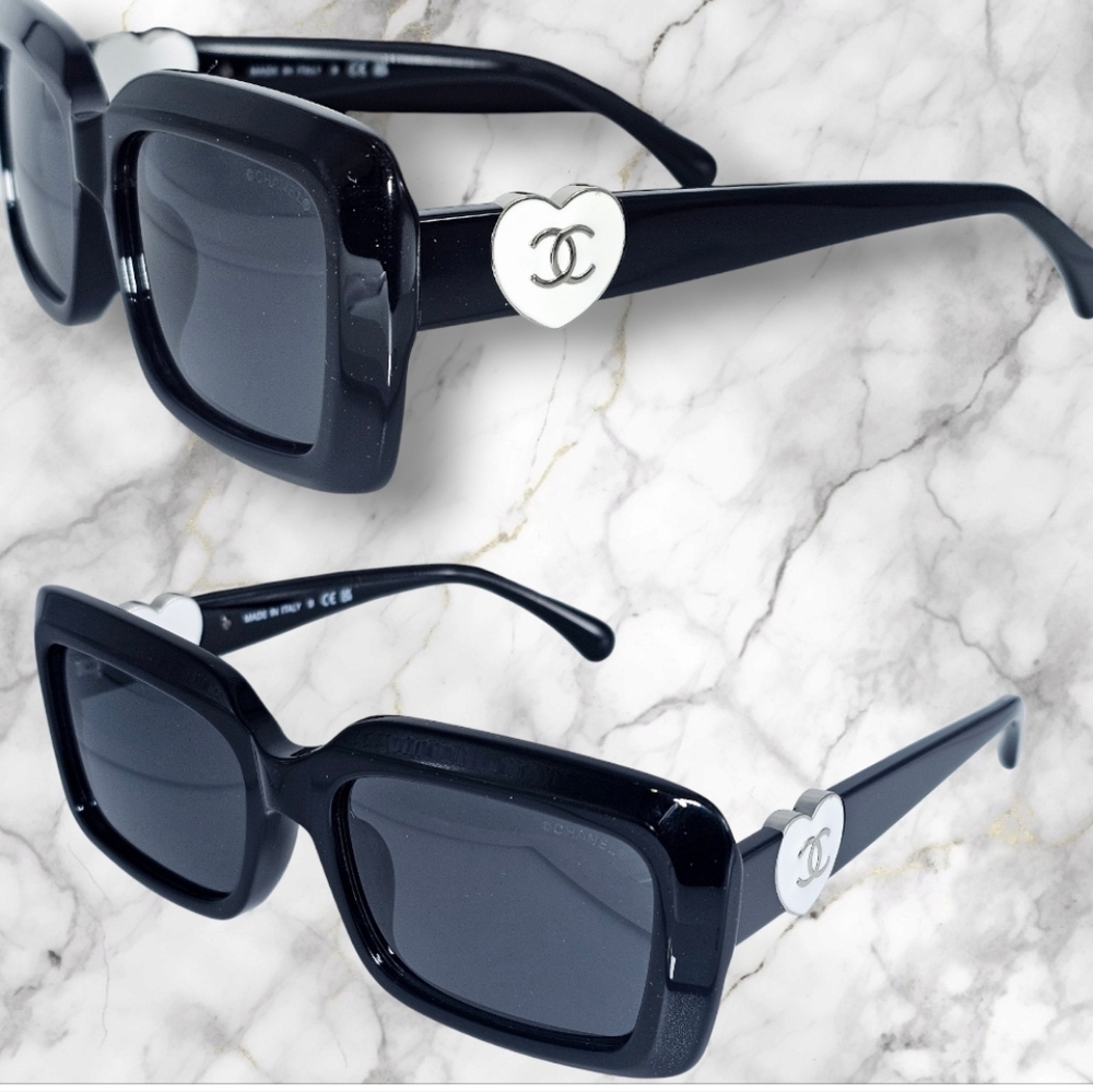 CHANEL CH5520A C501/S4 Designer Sunglasses | Black & Silver Frame | Grey Lenses - Picture 2 of 16